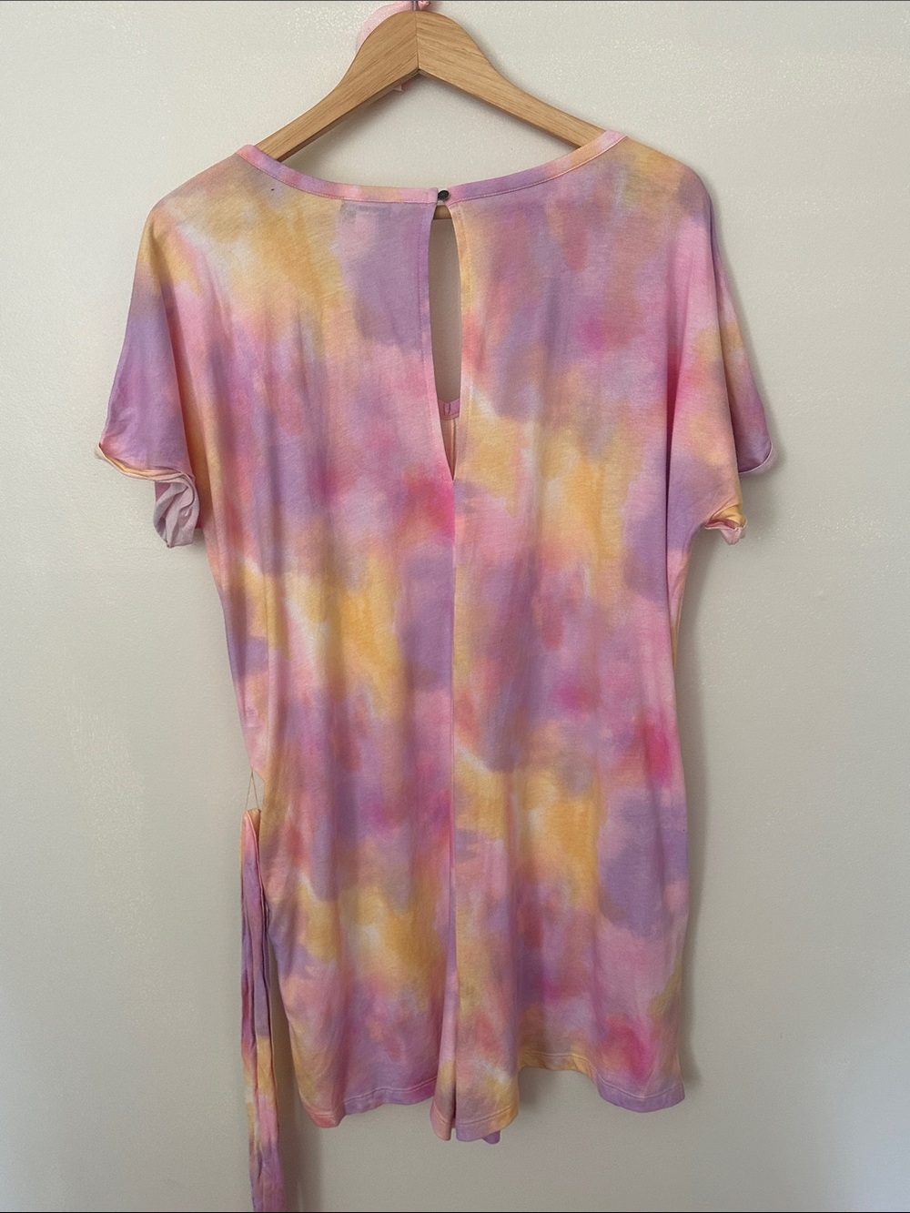 American Eagle Outfitters Pastel Tie-Dye Jumpsuit Romper - Pink, Purple, Yellow - Picture 4 of 6